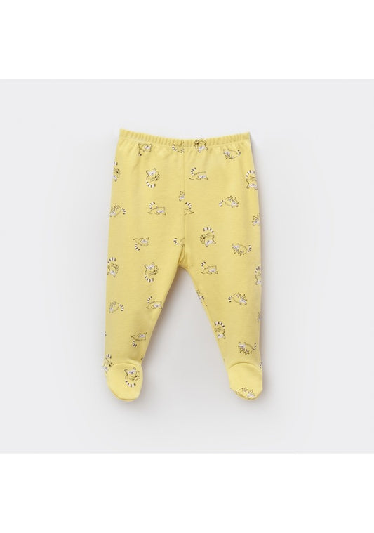 Pantaloni bebe, Racoon, din bumbac organic, Biorganic, Galben