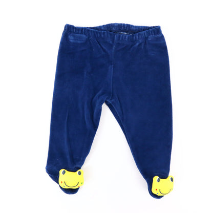Pantaloni botos cu zdranganitoare, Broscuță, din catifea, Biorganic, Bleumarin