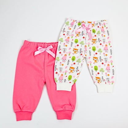 Pantaloni Manseta Lovely , pentru bebelusi, din bumbac, roz