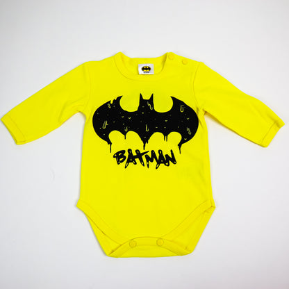 Set 2 Body Batman Disney, pentru bebelusi, galben/negru/albastru din bumbac
