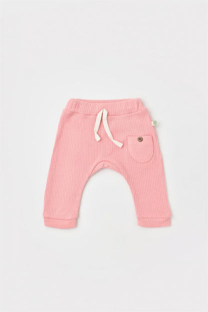 Pantaloni bebe, Biorganic, bumbac organic, dungi, roz